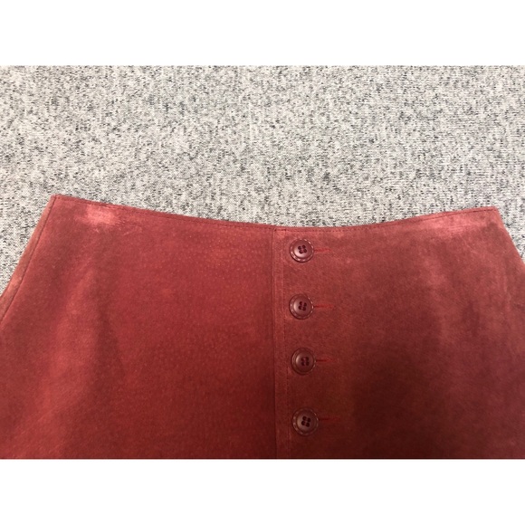 Express Marque Deposee Burgundy Leather Skirt - Picture 3 of 6